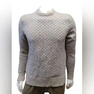 J Crew 100%  Lambswool Gray Long Sleeve Sweater Size Large